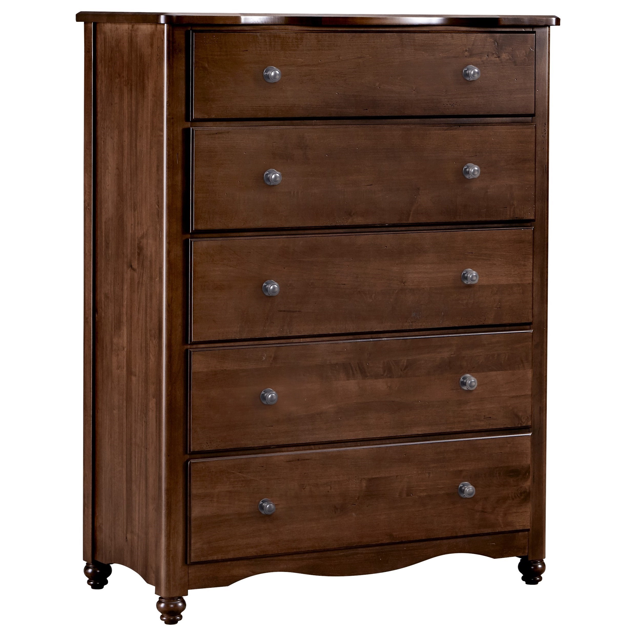 Vaughan Bassett American Maple Solid Wood 5 Drawer Chest Value City